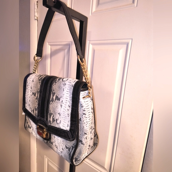 BRAND NEW Calvin Klein Embossed Suede & Leather Purse w/2 straps & Dustbag NWT - Picture 6 of 16